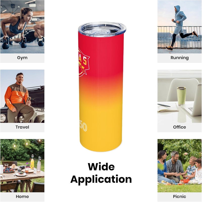 Suswoos Kansas EST 1960 Tumblers 20oz Straight Skinny Car Cups Sports Travel Coffee Mug,Stainless Steel,Insulated,Classic Collection Gifts for Men Women Fans. - Image 4